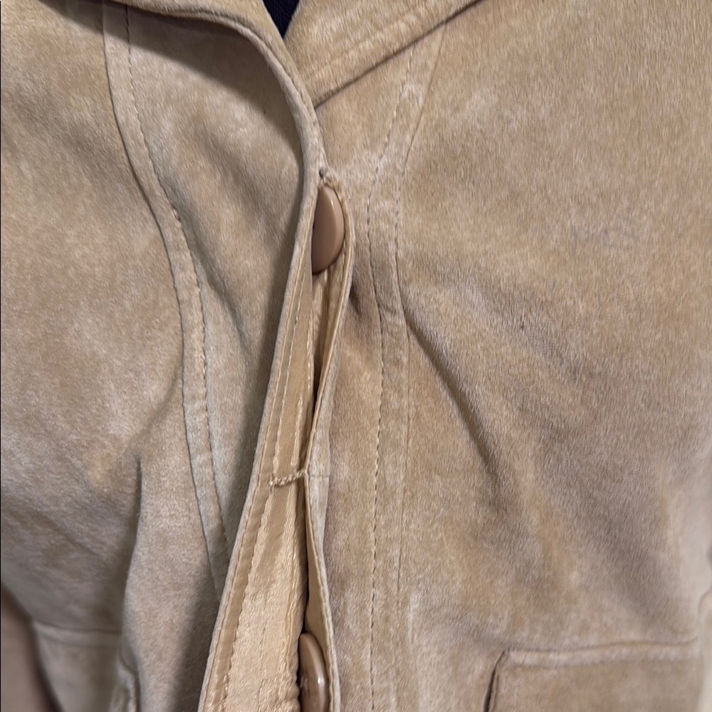 SPIEGEL WOMEN'S TAN LEATHER SUEDE JACKET SIZE 10 - Picture 10 of 13